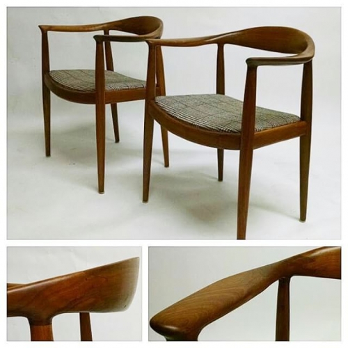 Danish Walnut Round Chairs