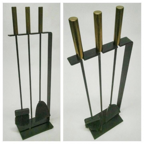 Modernist fireplace tools